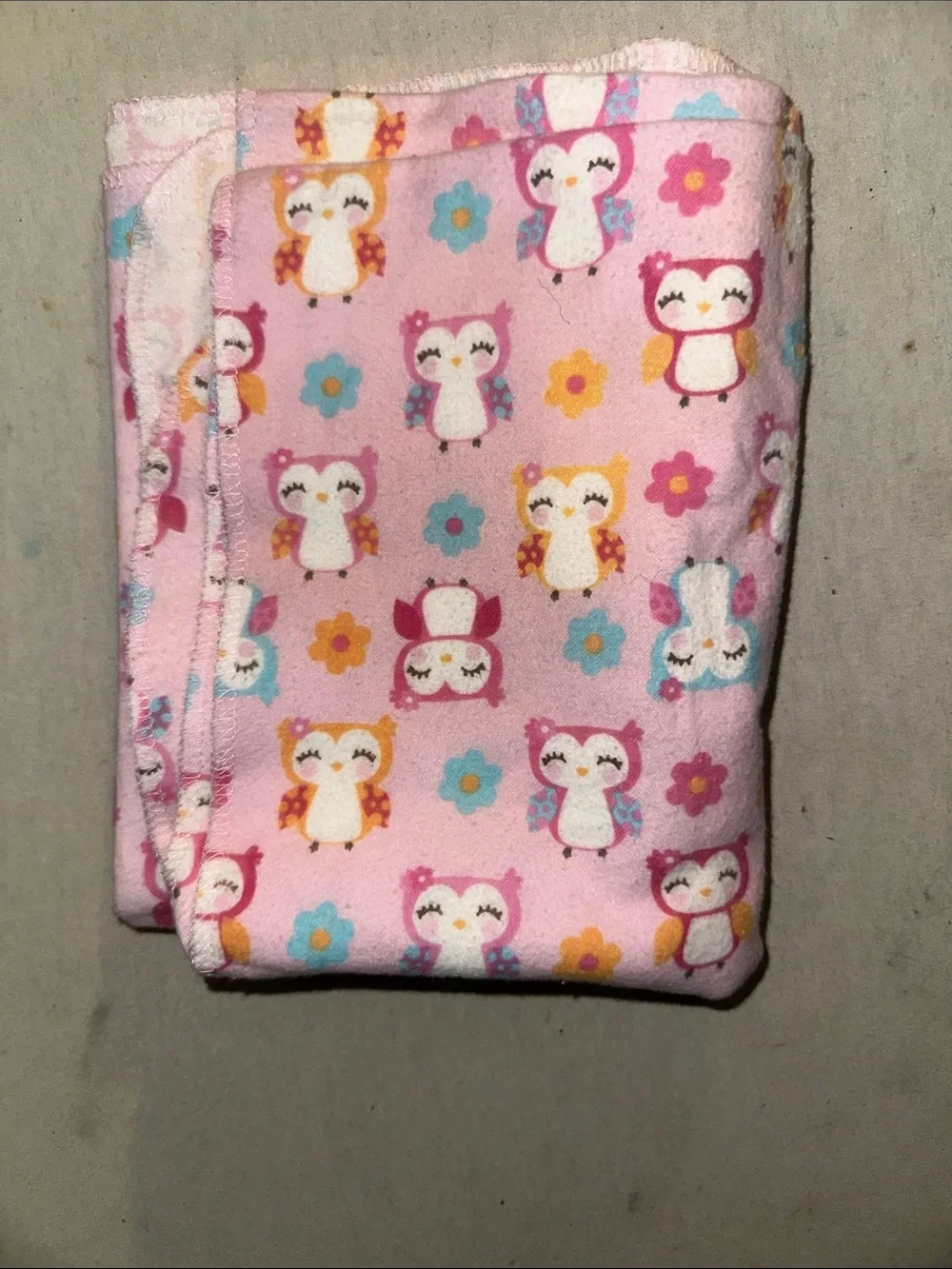 Carter's Pink Owl Print Baby Blanket
